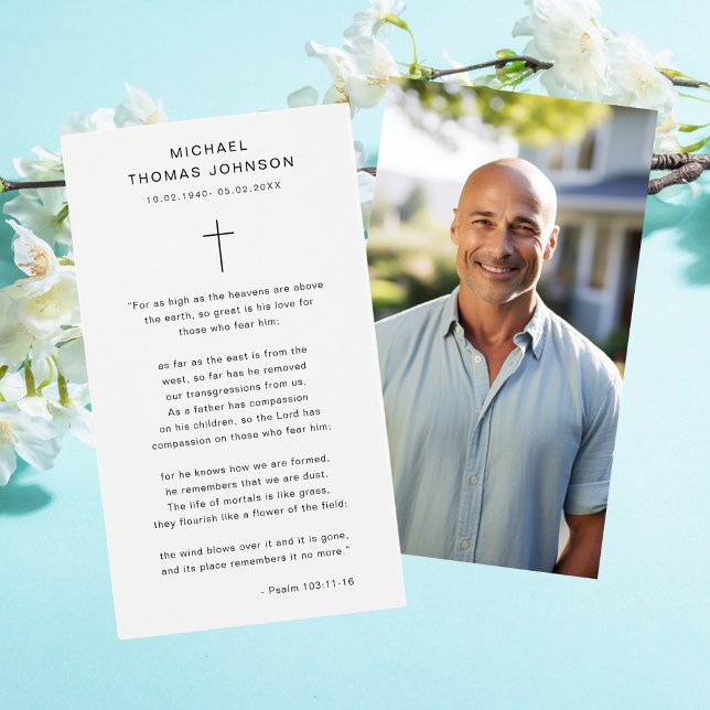 Tarjeta de oración de fotos de salmo religioso cru (Subido por el creador)