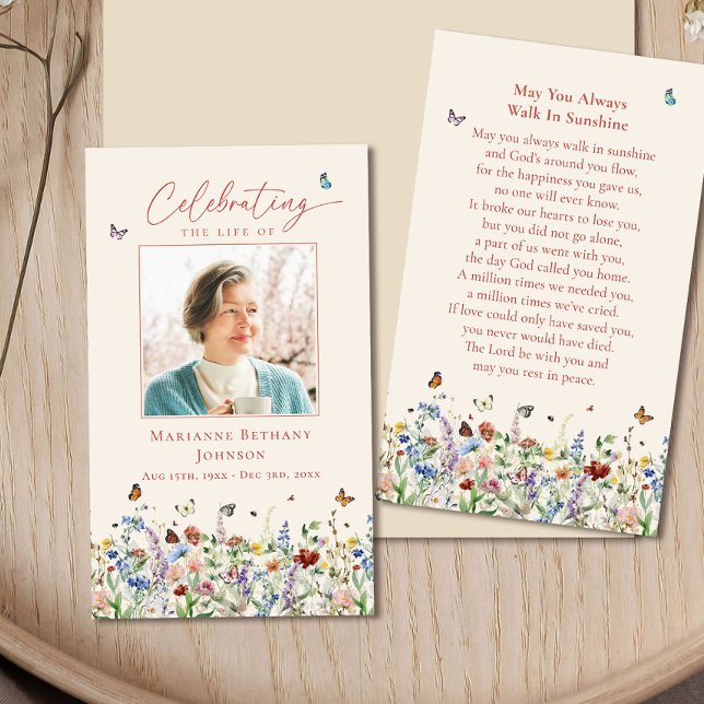 Tarjeta de oración de funerales conmemorativos de  (Subido por el creador)