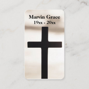 Tarjeta de oración de funerales de la Cruz Negra