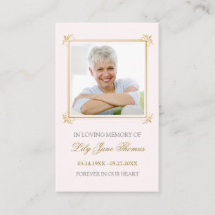 Tarjeta de oración de funerales Vintage Gold Swirl