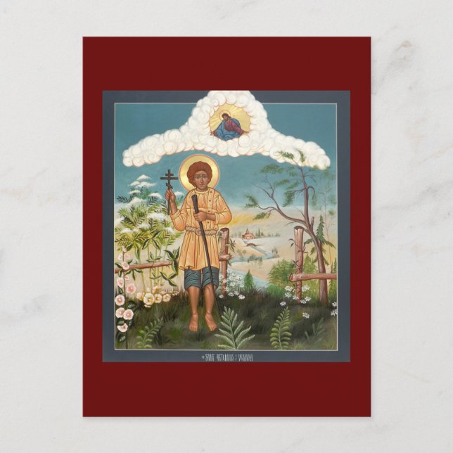 Tarjeta de oración de icono de San Artemio de Verk (Anverso)