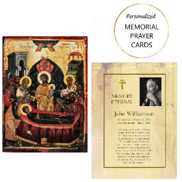 Tarjeta de oración de iconos de los funerales cris