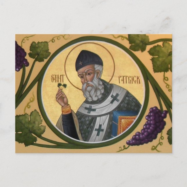 Tarjeta de oración de iconos de St. Patrick (Anverso)