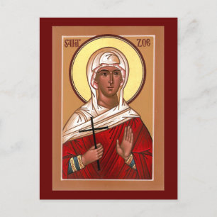 Tarjeta de oración de iconos Saint Zoe - Blank en