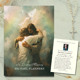Tarjeta de oración de Jesús conmemorativa del fune