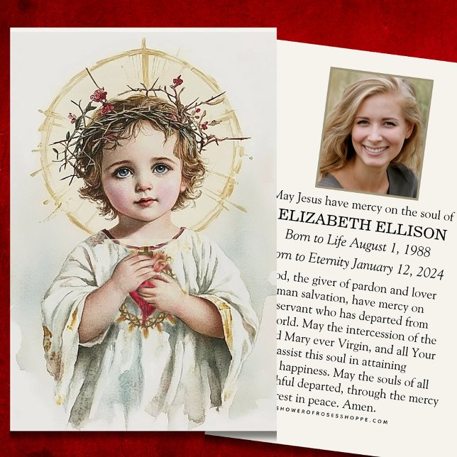 Tarjeta de oración de Jesús conmemorativa del fune (Subido por el creador)