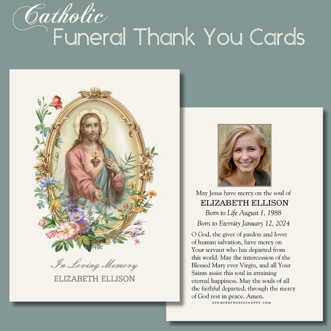 Tarjeta de oración de Jesús conmemorativa del fune (Subido por el creador)