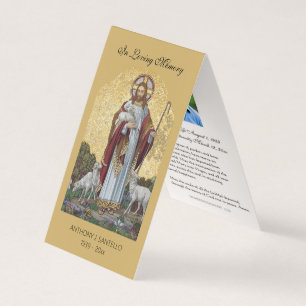 Tarjeta de oración de Jesús para el funeral católi