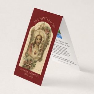 Tarjeta de oración de Jesús para el funeral católi