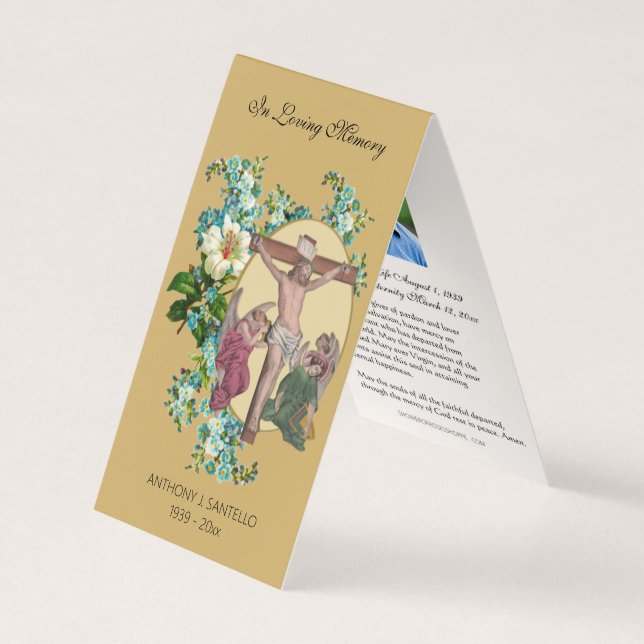 Tarjeta de oración de Jesús para el funeral católi (Anverso)