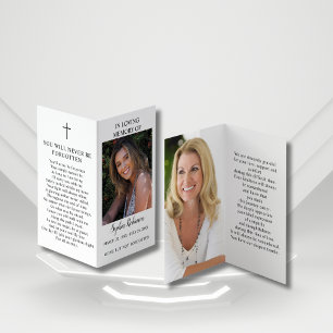 Tarjeta de oración de la carpeta conmemorativa del