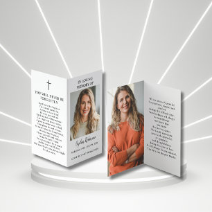 Tarjeta de oración de la carpeta conmemorativa del