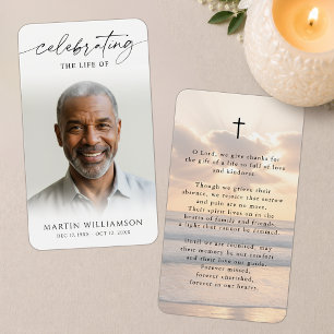 Tarjeta de oración de la cruz celebrando la vida