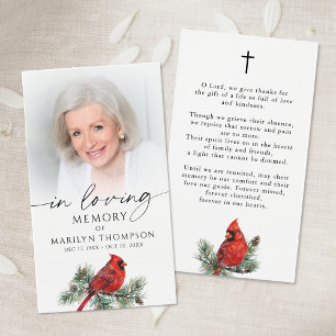 Tarjeta de oración de la cruz conmemorativa del fu