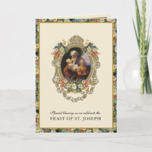 Tarjeta de oración de la fiesta católica de San Jo