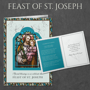Tarjeta de oración de la fiesta de San José religi