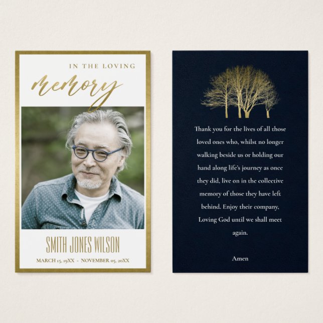 TARJETA DE ORACIÓN DE LA FOTO MEMORIAL DE LA SIMPA (Anverso y reverso)