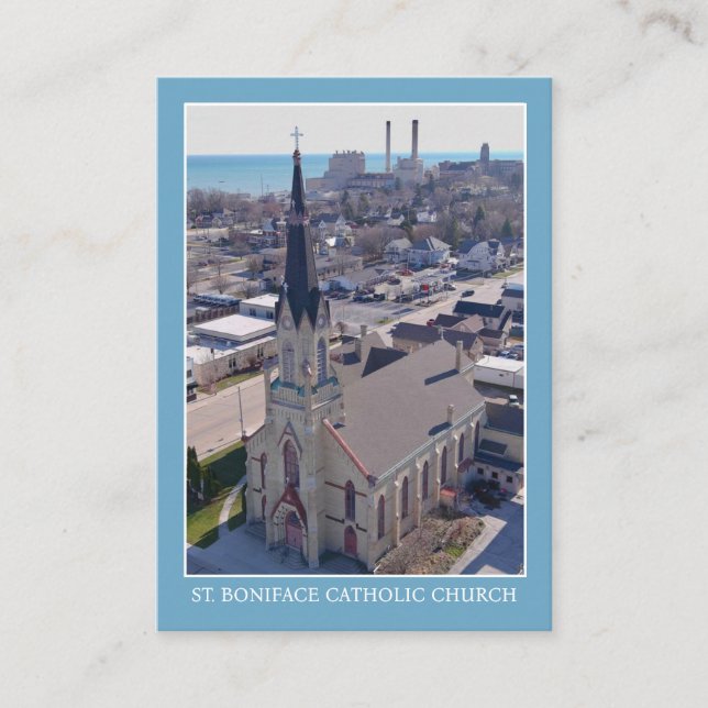 Tarjeta de oración de la Iglesia Católica St. Boni (Anverso)