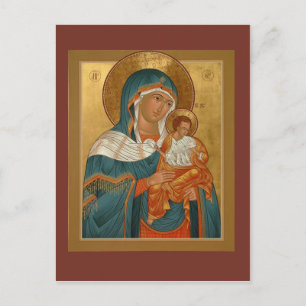 Tarjeta de oración de la Madre de Dios de Konevits
