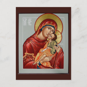 Tarjeta de oración de la madre de Dios para besar 