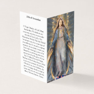 Tarjeta de Oración de la MEDALLA MILAGROSA