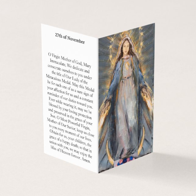 Tarjeta de Oración de la MEDALLA MILAGROSA (Exterior)