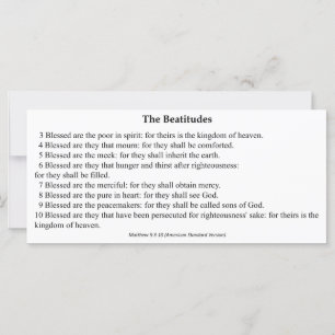 Tarjeta de oración de las Beatitudes