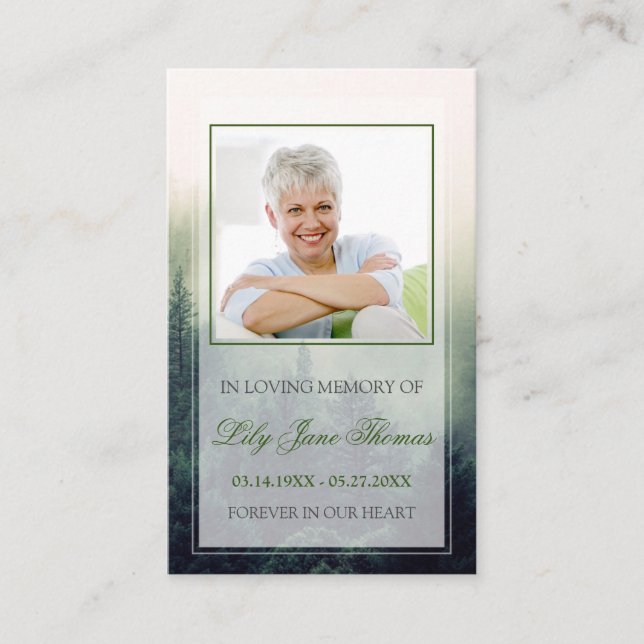 Tarjeta de oración de los honores del bosque, tarj (Anverso)