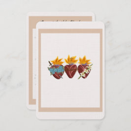 Tarjeta de oración de los Santos Corazones