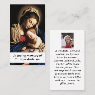 Tarjeta de oración de María Madre de Dios