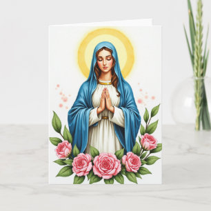 Tarjeta de oración de mujer angelical