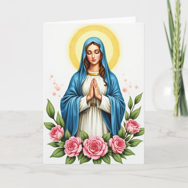 Tarjeta de oración de mujer angelical (Anverso)