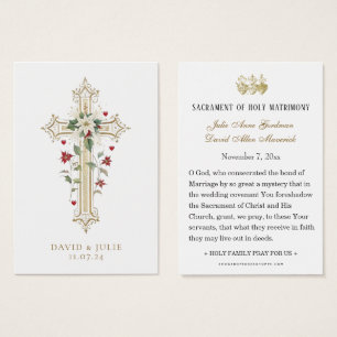 Tarjeta de oración de Navidad católica para boda