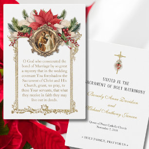 Tarjeta de oración de Navidad para boda católica