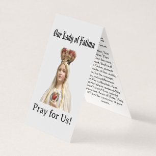 Tarjeta de oración de Nuestra Señora de Fátima