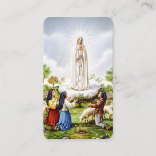 Tarjeta de oración de Nuestra Señora de Fátima