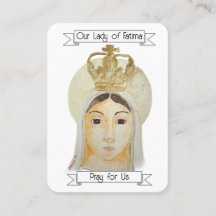 Tarjeta de oración de Nuestra Señora de Fátima