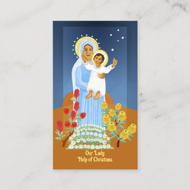 Tarjeta de oración de Nuestra Señora de la Ayuda a (Anverso)