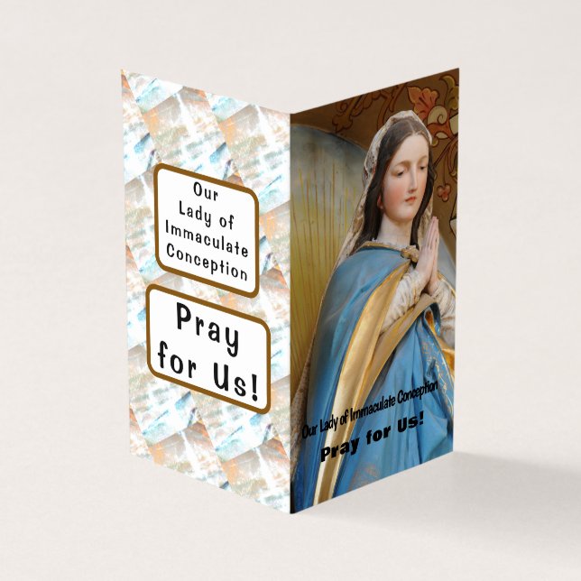 Tarjeta de oración de Nuestra Señora de la Inmacul (Exterior)