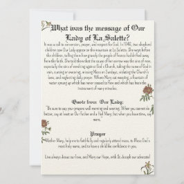 Tarjeta de oración de Nuestra Señora de La Salette