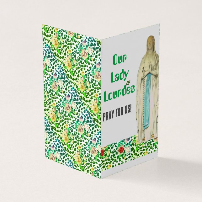 Tarjeta de oración de Nuestra Señora de Lourdes (Exterior)