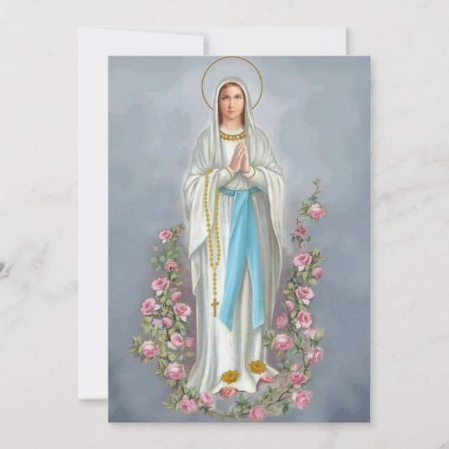 Tarjeta de oración de Nuestra Señora de Lourdes Me (Anverso)