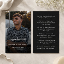 Tarjeta de oración de poema | Recuerdo de foto de