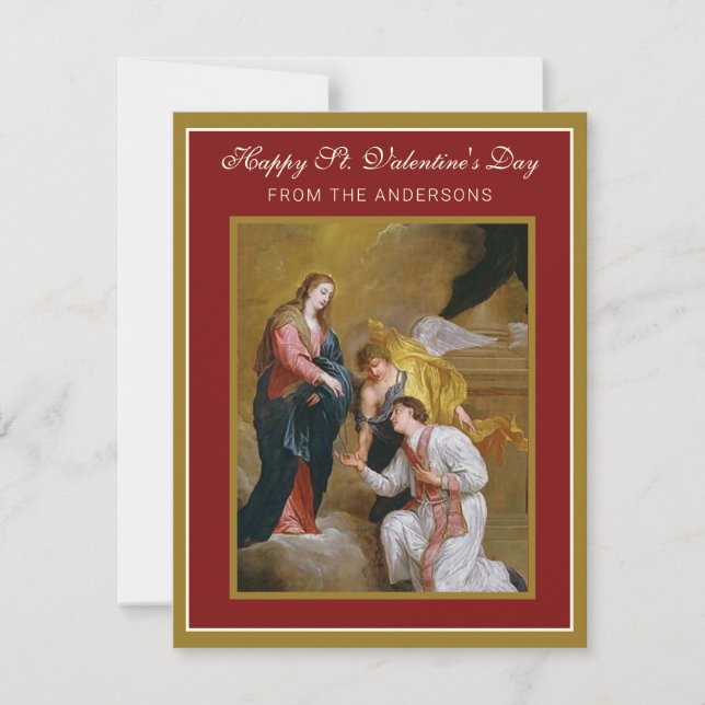Tarjeta de oración de poemas religiosos de St. Día (Anverso)