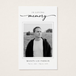 Tarjeta de oración de recuerdo de funeral con cruz