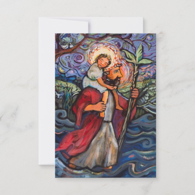 Tarjeta de oración de Saint Christopher (Anverso)
