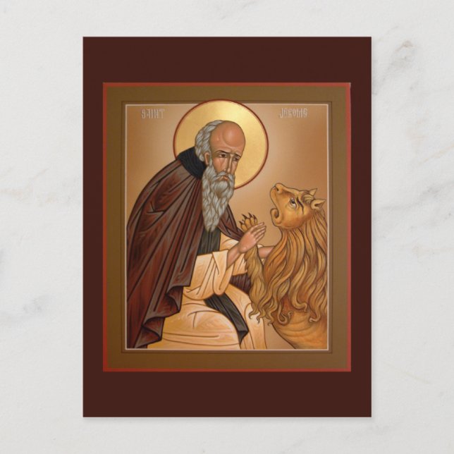 Tarjeta de oración de Saint Jerome (Anverso)