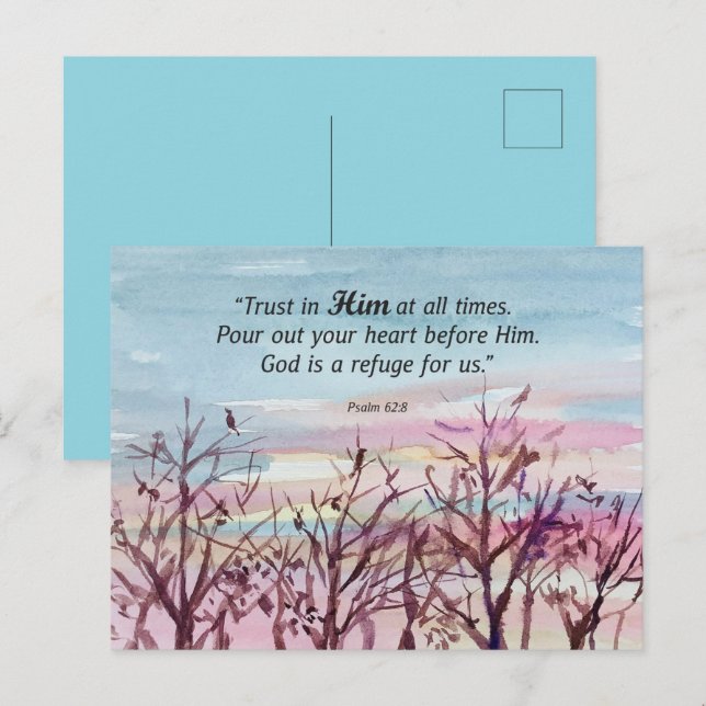 Tarjeta de oración de salmo Tarjeta religiosa de p (Anverso / Reverso)
