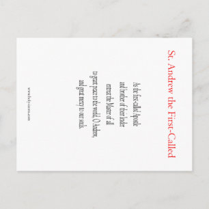 Tarjeta de Oración de San Andrés