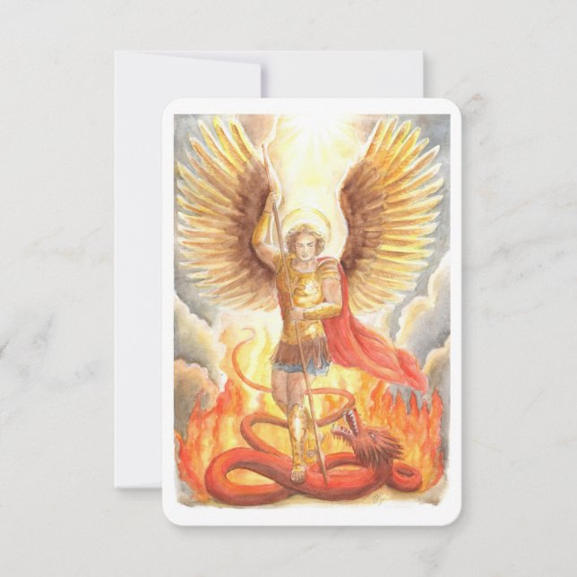 Tarjeta de oración de San Miguel Arcángel (Anverso)